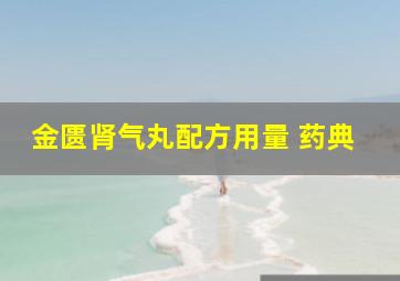 金匮肾气丸配方用量 药典